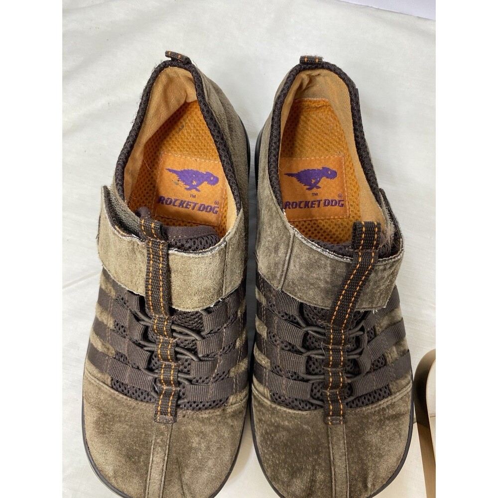ROCKET DOG BROWN SUEDE SLIP ON CASUAL LADIES 8.5M SHOES HOOK & LOOP - Picture 5 of 7